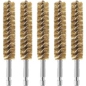 Bore Brush Bristles Wire Brush for Power Drill Cleaning Wire Brush with Hex Shank Handle for Power Drill Cleaning Wire Brush (Stainless Steel,5 Pieces)