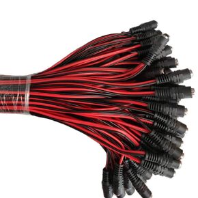 100pcs 12V DC Power Pigtail Male 2.1mm Cable Plug Wire for Power Supply Box CCTV Surveillance Security Camera