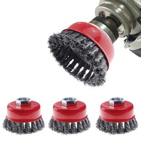 Z&Q LABOR 4" Abrasive Filament Nylon Bristle Cup Brush Coarse Sanding Scuffing Brush Wire Cup Brush 4-1/2 Angle Grinder with 5/8"-11 Thread Arbor Remove Rust Corrosion Paint for Surface Pre-Treatment