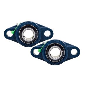 Jeremywell UCFL205-16 Pillow Block Bearing (2 Pack), 1 inch Bore, 2-Bolt Flange Mounted, Solid Base, Self-Alignment