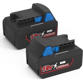 2Pack 6500mAh 18V Li-ion Battery Replacement for Milwaukee M18 Battery Compatible with Milwaukee 18V Battery 48-11-1812 48-11-1840 48-11-1850 Cordless Power Tools