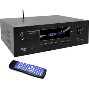 Pyle 1000W Bluetooth Home Theater Receiver - 5.2 Channel Surround Sound Stereo Amplifier System with 4K Ultra HD, 3D Video & Blu-Ray Video Pass-Through Support, HDMI/MP3/USB/AM/FM Radio, Black