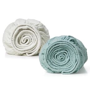 Momcozy Muslin Fitted Bassinet Sheet, 2 Pack Soft Breathable Natural Cotton 32"x16" Baby Cradle Mattress Sheet, 360° Mattress Wrapping No Slip Boys Girls Neutral Bed Sheet, Small, Green & Grey