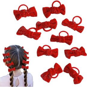 10 قطع من ربطات شعر الأطفال المخملية الحمراء مع فيونكة للفتيات، ربطات شعر على شكل فيونكة، حوامل ذيل حصان مرنة لطيفة للأطفال الصغار، أقواس شعر للفتيات الصغيرات، إكسسوارات شعر رائعة للرضع والأطفال، فيونكات للفتيات الصغيرات in Kuwait