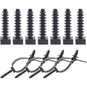 Biqing 100PCS Cable Tie Base Holder,Black Cable Tie Masonry Screw Mounts for up to 9 mm Cable Tie,Knock in Wall Mount Plug Base for Masonry Fixing