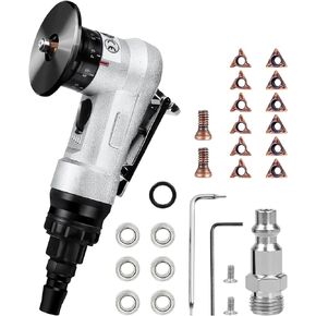 Mini Pneumatic Chamfering Machine, Air Chamfer Tool Deburring Tool for Metal Wood 2 In 1 Mini Pneumatic Chamfering Machine for Arc Corner 45 Degree Linear Beveling Trimming (2 In 1)