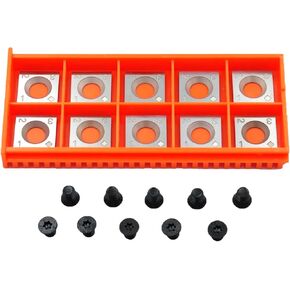 14mm Square Straight Carbide Inserts Cutters(14x14x2.0mm with Screws) Fits Spiral/Helical Planer Cutter Head Lathe Woodturning Tools.
