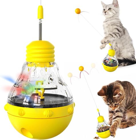 FOXLVDA Interactive Cat Toy for Indoor Cats, Engaging Tumbler Design with Teaser Wand & Treat Dispenser – Durable, Non-Toxic and Safe, Cat Toys for Bored Indoor Adult Cats (Purple) in Saudi Arabia