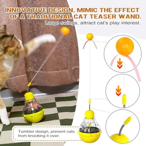 FOXLVDA Interactive Cat Toy for Indoor Cats, Engaging Tumbler Design with Teaser Wand & Treat Dispenser – Durable, Non-Toxic and Safe, Cat Toys for Bored Indoor Adult Cats (Purple) in Saudi Arabia