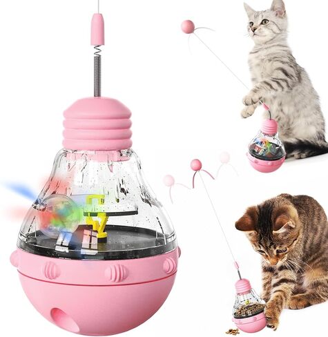 FOXLVDA Interactive Cat Toy for Indoor Cats, Engaging Tumbler Design with Teaser Wand & Treat Dispenser – Durable, Non-Toxic and Safe, Cat Toys for Bored Indoor Adult Cats (Purple) in Saudi Arabia