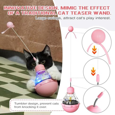 FOXLVDA Interactive Cat Toy for Indoor Cats, Engaging Tumbler Design with Teaser Wand & Treat Dispenser – Durable, Non-Toxic and Safe, Cat Toys for Bored Indoor Adult Cats (Purple) in Saudi Arabia
