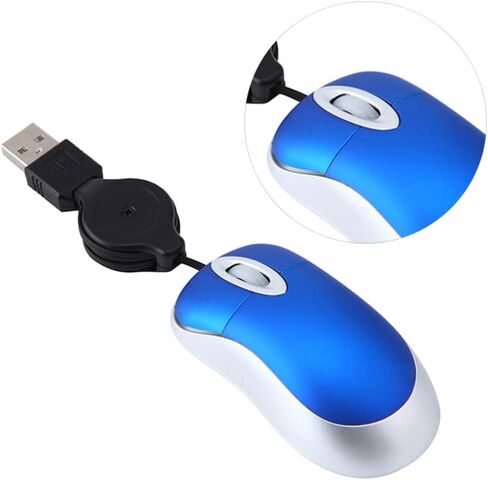 Hemobllo 3 Pack Mini USB Mouse Retractable Wired Computer Mouse with 1000 Dpi Optical Sensor 3-Way Scroll Wheel Portable Notebook for Desktop and Laptop Use in Saudi Arabia