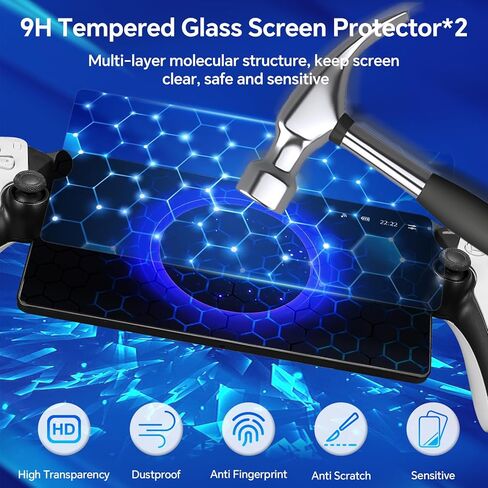 حقيبة حمل صلبة لبوابة Playstation، حافظة لبوابة PS - مجموعة ملحقات 13 في 1 لمشغل Playstation Portal Remote، 2 واقي شاشة من الزجاج المقوى، حقيبة يد محمولة للسفر لبوابة PS5 in Kuwait