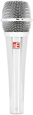 Liquid Audio sE Electronics V7 Supercardioid Dynamic Vocal Microphone in Chrome Finish Bundle w/Pig Hog PHM10 8mm Mic Cable Polishing Cloth in Saudi Arabia