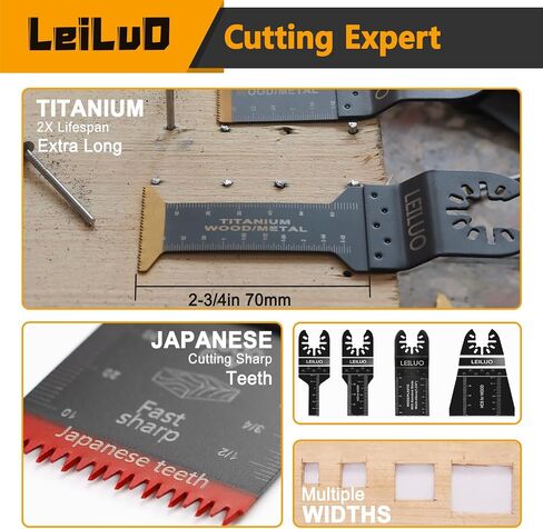 LEILUO 34 قطعة من مجموعات الشفرات متعددة المهام للأظافر الخشبية، شفرات منشار متأرجحة من التيتانيوم، ملحقات أداة تأرجح الأسنان اليابانية مع حقيبة تخزين متوافقة مع DeWalt Makita Dremel والمزيد in Saudi Arabia