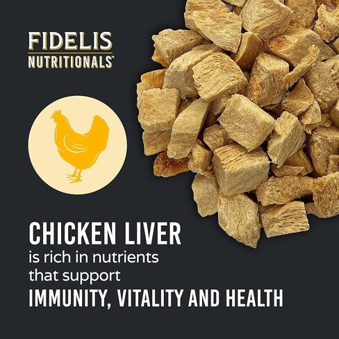 FIDELIS Freeze Dried Dog Treats for Large & Small Dogs - Made with USA Raw Beef Liver, Single Ingredient, Grain-Free, Gluten-Free (4 oz) in Kuwait