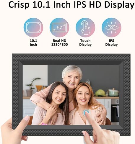 إطار صورة رقمي Forc WiFi 10.1 بوصة إطار صور رقمي مع شاشة IPS HD تعمل باللمس، إطار صورة إلكتروني، تدوير تلقائي، إعداد سهل لمشاركة الصور التي يتم تحميلها من الهاتف عبر التطبيق in Kuwait