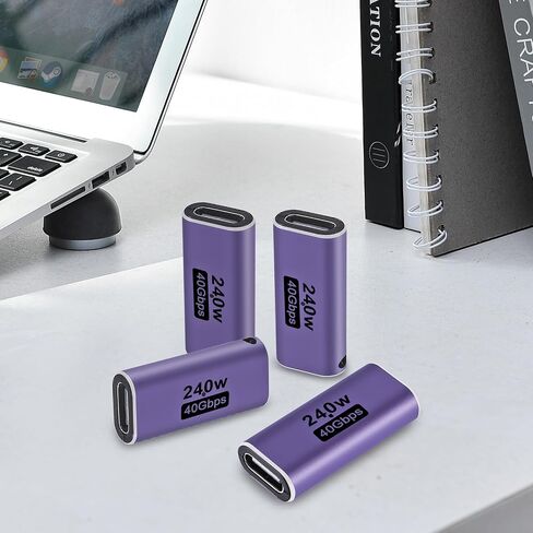 USB C Female to Female Adapter, USB C Coupler 240W Power Delivery, 40Gbps USB C Female to Female Coupler with 8K@60Hz Video Display Compatible for iPad, MacBook,Thunderbolt 4/3 (2pcs) in Saudi Arabia