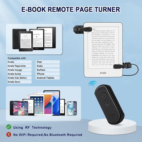 Remote Control Page Turner for Kindle Reading IPad Surface Comics-Remotely Page Turner for iPhone iOS Tablets-Convenient Page Turner for Reading Novels/Taking Photos Camera Video(Two Click Heads) in Saudi Arabia