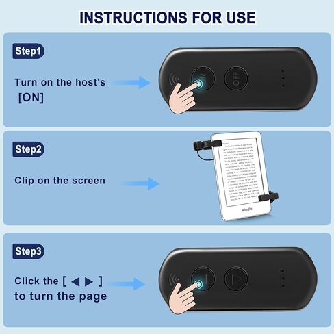 Remote Control Page Turner for Kindle Reading IPad Surface Comics-Remotely Page Turner for iPhone iOS Tablets-Convenient Page Turner for Reading Novels/Taking Photos Camera Video(Two Click Heads) in Saudi Arabia