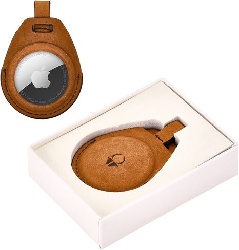 DONBOLSO Airtag Keychain - Stylish Leather Holder for Apple Device - Securely Track Your Items - Case Strap for Luggage in Saudi Arabia