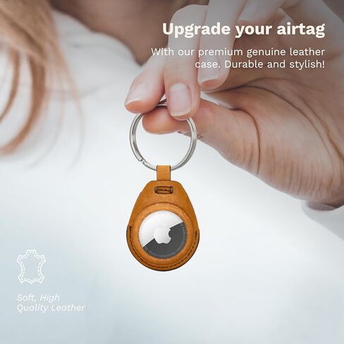 DONBOLSO Airtag Keychain - Stylish Leather Holder for Apple Device - Securely Track Your Items - Case Strap for Luggage in Saudi Arabia