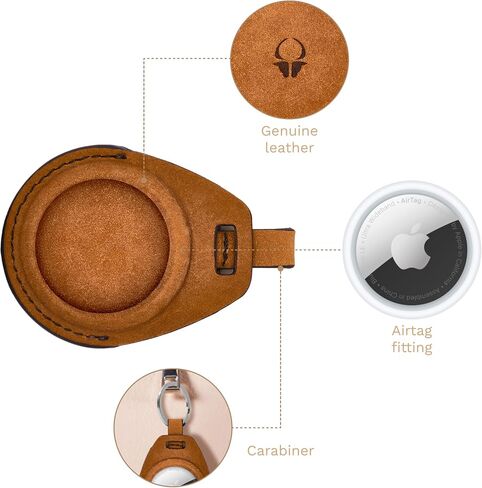 DONBOLSO Airtag Keychain - Stylish Leather Holder for Apple Device - Securely Track Your Items - Case Strap for Luggage in Saudi Arabia