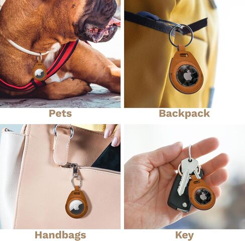 DONBOLSO Airtag Keychain - Stylish Leather Holder for Apple Device - Securely Track Your Items - Case Strap for Luggage in Saudi Arabia