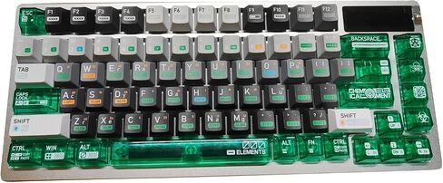 JSJT Cherry Profile Keycaps PBT+Green Transparent PC Keycaps 176 Keys Keycap Set Chem-001 Theme for 100%,80%,75%,65%,60% Cherry MX Switches Keyboard in Kuwait