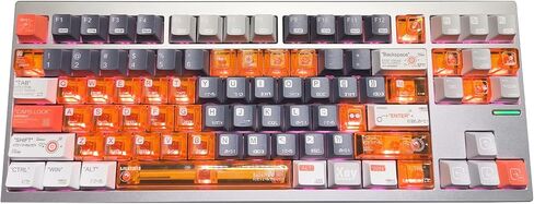 JSJT Cherry Profile Keycaps PBT+Green Transparent PC Keycaps 176 Keys Keycap Set Chem-001 Theme for 100%,80%,75%,65%,60% Cherry MX Switches Keyboard in Kuwait