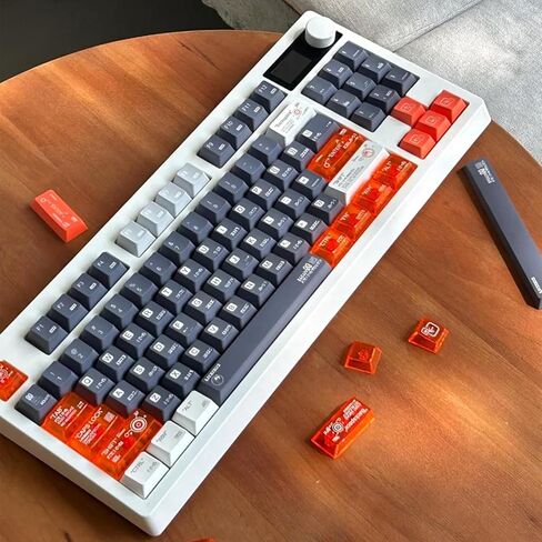 JSJT Cherry Profile Keycaps PBT+Green Transparent PC Keycaps 176 Keys Keycap Set Chem-001 Theme for 100%,80%,75%,65%,60% Cherry MX Switches Keyboard in Kuwait