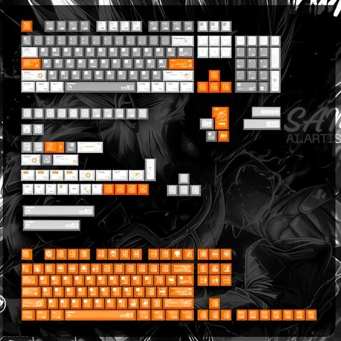 JSJT Cherry Profile Keycaps PBT+Green Transparent PC Keycaps 176 Keys Keycap Set Chem-001 Theme for 100%,80%,75%,65%,60% Cherry MX Switches Keyboard in Kuwait