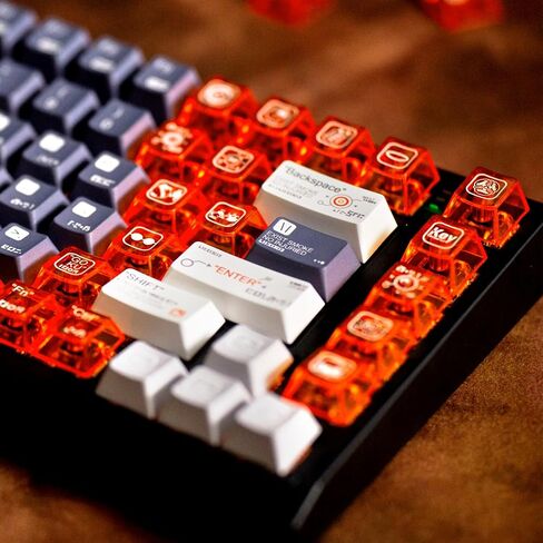 JSJT Cherry Profile Keycaps PBT+Green Transparent PC Keycaps 176 Keys Keycap Set Chem-001 Theme for 100%,80%,75%,65%,60% Cherry MX Switches Keyboard in Kuwait