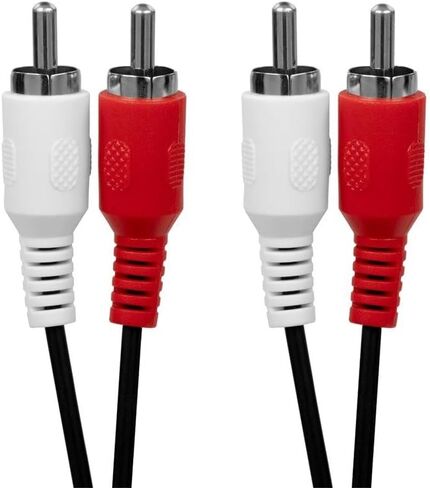 Monoprice 6ft 2 RCA Plug/2 RCA Plug M/M Cable - Black in Saudi Arabia