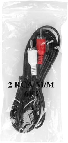 Monoprice 6ft 2 RCA Plug/2 RCA Plug M/M Cable - Black in Saudi Arabia