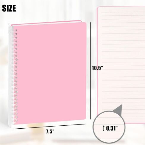 Koogel 4PCS Spiral Notebook Journal, Smart Ring Binder Notebooks 7.5x10.5inch Grid Notebook with Sliding Bar Binder for School Office in Saudi Arabia
