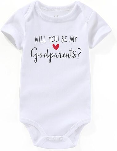 will you be my Godparents proposal Baby Clothes godparents proposal from godchild Baby Bodysuits white in Saudi Arabia
