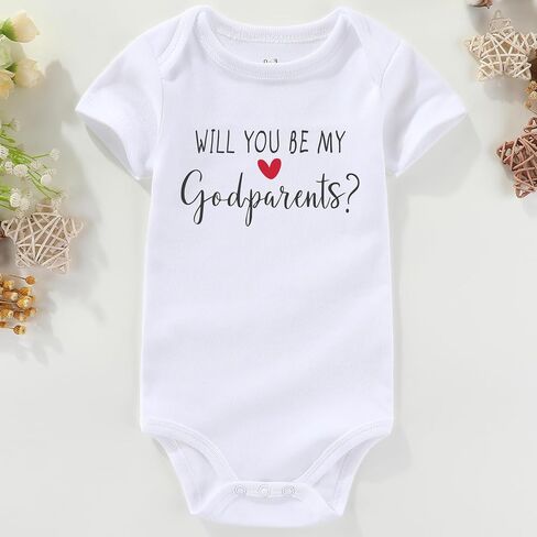 will you be my Godparents proposal Baby Clothes godparents proposal from godchild Baby Bodysuits white in Saudi Arabia