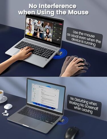 Vaydeer Mini Metal Mouse Jiggler, Made of Premium Aluminum Alloy, Longer Life Span, Plug and Play, 100% Undetectable, 3 Natural and Random Tracks, USB Mouse Mover to Boost Your Productivity in Saudi Arabia