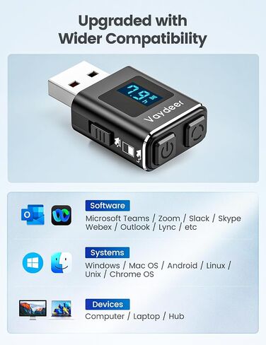 Vaydeer Mini Metal Mouse Jiggler, Made of Premium Aluminum Alloy, Longer Life Span, Plug and Play, 100% Undetectable, 3 Natural and Random Tracks, USB Mouse Mover to Boost Your Productivity in Saudi Arabia