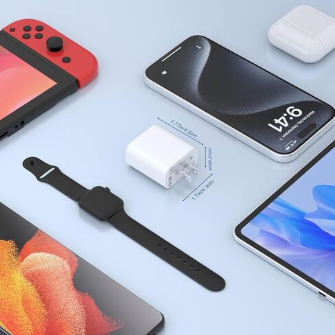 كتلة شاحن حائط USB C، محول طاقة USB C بمنفذ مزدوج 20 وات PD+QC، قابس شحن سريع من النوع C لهواتف iPhone 16/15/14/13/12/11/Pro Max/XS/XR/X وSamsung Galaxy وLG و المزيد-2 حزمة in Kuwait