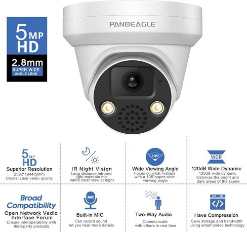 Compatible for Hikvision 8MP Full Color PTZ Camera Outdoor, 5X Optical Zoom 2.7~13.5mm Lens, 4K Turret IP Camera with Smart Dual Light Night Vision,Human Vehicle Detection,2-Way Audio,SD(512G),IP67 in Saudi Arabia