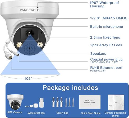 Compatible for Hikvision 8MP Full Color PTZ Camera Outdoor, 5X Optical Zoom 2.7~13.5mm Lens, 4K Turret IP Camera with Smart Dual Light Night Vision,Human Vehicle Detection,2-Way Audio,SD(512G),IP67 in Saudi Arabia