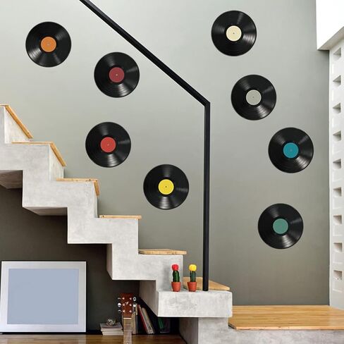 16pcs Vinyl Record Decoration Records for Wall Decor Disco Party Decorations Vinyl Record Decors Disco Decoration Records Modern Record Decor Interior Adornments Wall Records Decor in Saudi Arabia