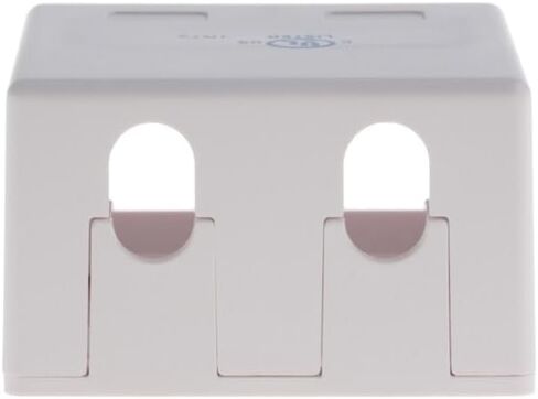 5-Pack Keystone Surface Mount Box, 2 Port, White - Includes Mounting Screws and Double Sided Tape, Ideal for Keystone Jack Box, Perfect for Office Cubicles or Baseboard Installations in Saudi Arabia
