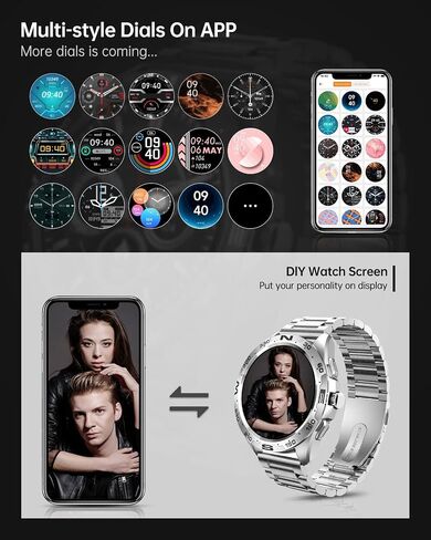 Smart Watch for Men Answer/Make Calls, 1.32" Smartwatch with Pedometer/Heart Rate/Spo2/Sleep Tracker Fitness Sports Watch for Android iOS Silver in Saudi Arabia
