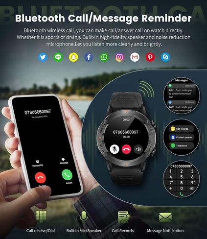 Smart Watch for Men(Answer/Dial Calls),1.39'' HD Touchscreen Smart Watch,400mAh Battery,IP68 Waterproof/120 Sports Modes Fitness Watch with Heart Rate/SpO2/ Sleep Tracker 2 Straps Black in Saudi Arabia