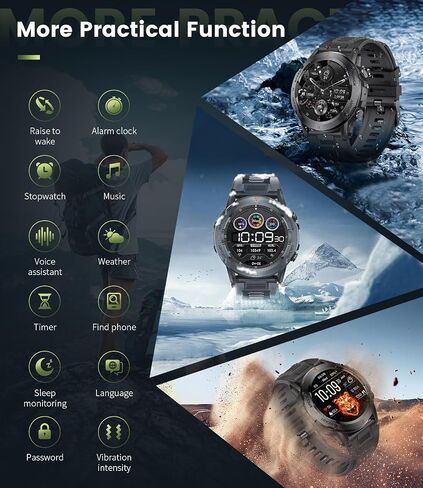 Smart Watch for Men(Answer/Dial Calls),1.39'' HD Touchscreen Smart Watch,400mAh Battery,IP68 Waterproof/120 Sports Modes Fitness Watch with Heart Rate/SpO2/ Sleep Tracker 2 Straps Black in Saudi Arabia