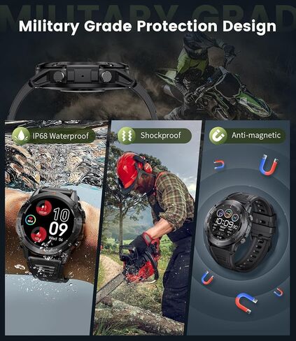 Smart Watch for Men(Answer/Dial Calls),1.39'' HD Touchscreen Smart Watch,400mAh Battery,IP68 Waterproof/120 Sports Modes Fitness Watch with Heart Rate/SpO2/ Sleep Tracker 2 Straps Black in Saudi Arabia