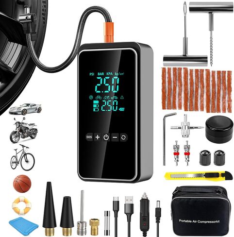 Tire Repair Kit, 68pcs Heavy Duty Tire Plug Kit, Universal Tire Repair Tools Flat Tire Puncture Repair for Car, Motorcycle, Truck, SUV, RV, ATV, Tractor, Trailer Fix Punctures and Plug Flats Patch Kit in Saudi Arabia